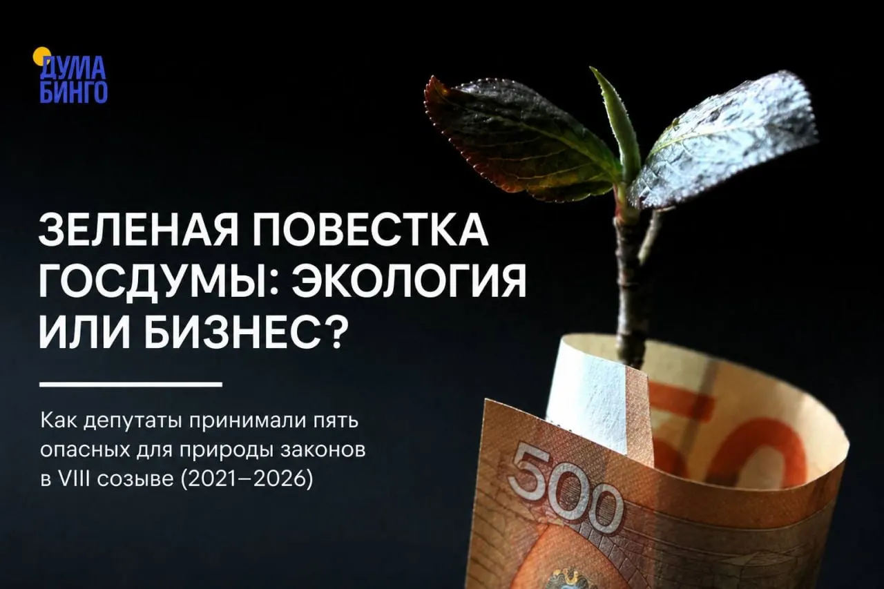 За последние годы в Государственной думе приняли ряд законов и поправок, которые сокращают независимый общественный контроль и расширяют возможности для хозяйственного использования природных территорий — решения обычно проходят большинством голосов правящей фракции.