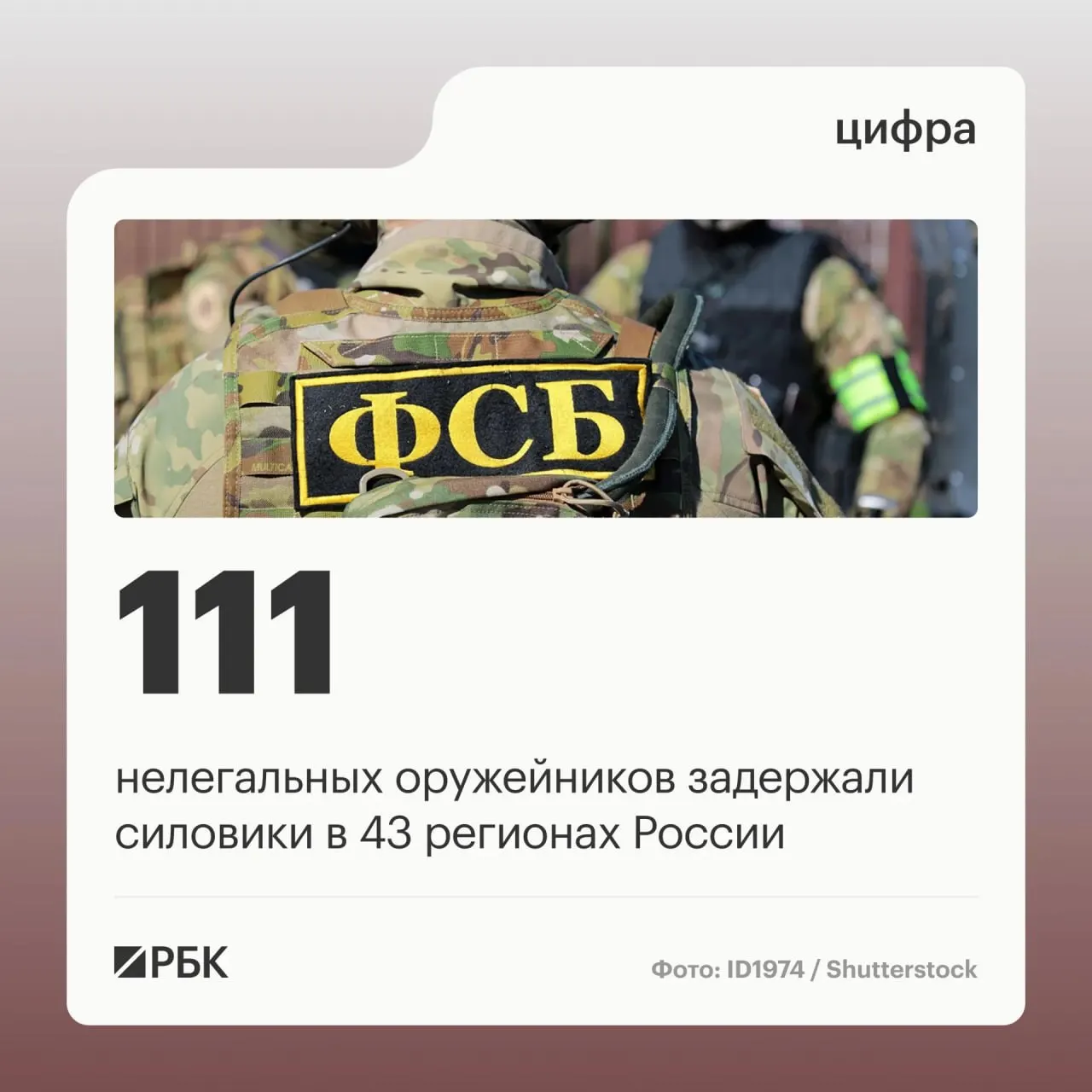 Задержаны 111 подозреваемых в незаконном обороте оружия; ликвидированы подпольные мастерские, занимающиеся переделкой и продажей вооружения (37 объектов).