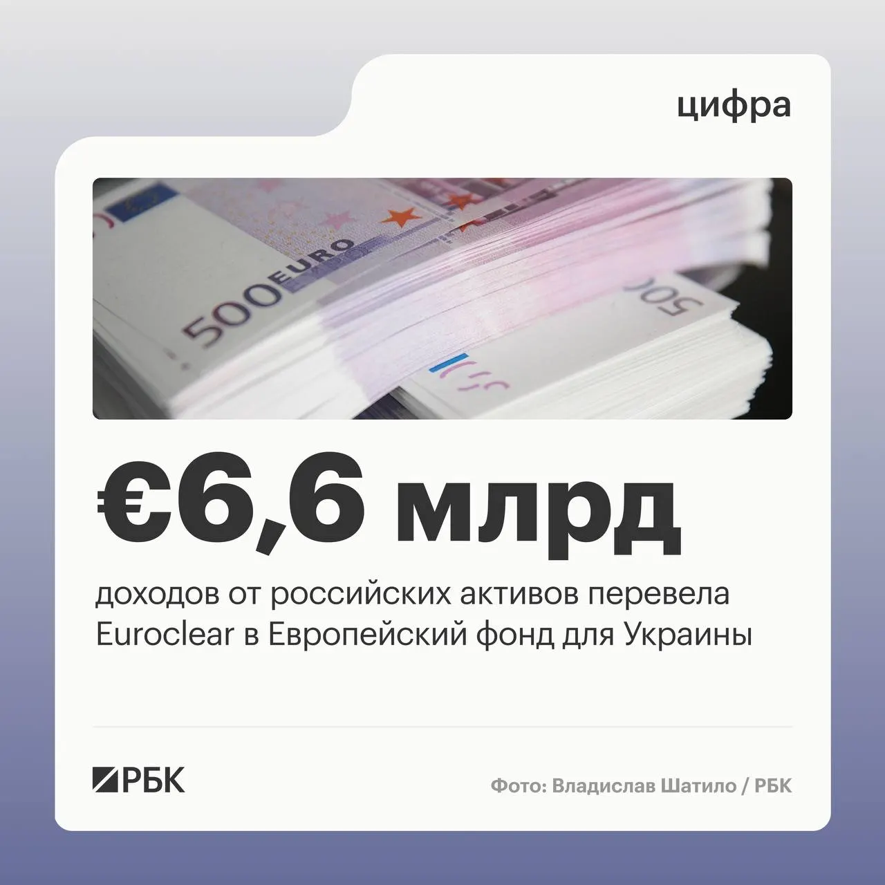 Euroclear перевёл Украине €6,6&nbsp;млрд доходов от&nbsp;замороженных российских активов