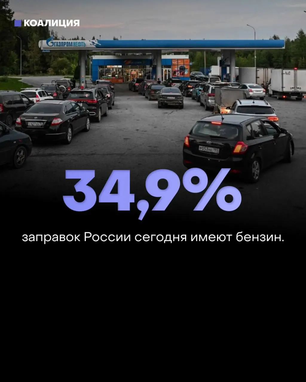 За неделю доля работающих АЗС снизилась до примерно 34,9% по всей стране; наиболее напряжённая ситуация зафиксирована в Липецкой области, Москве и Волгоградской области.