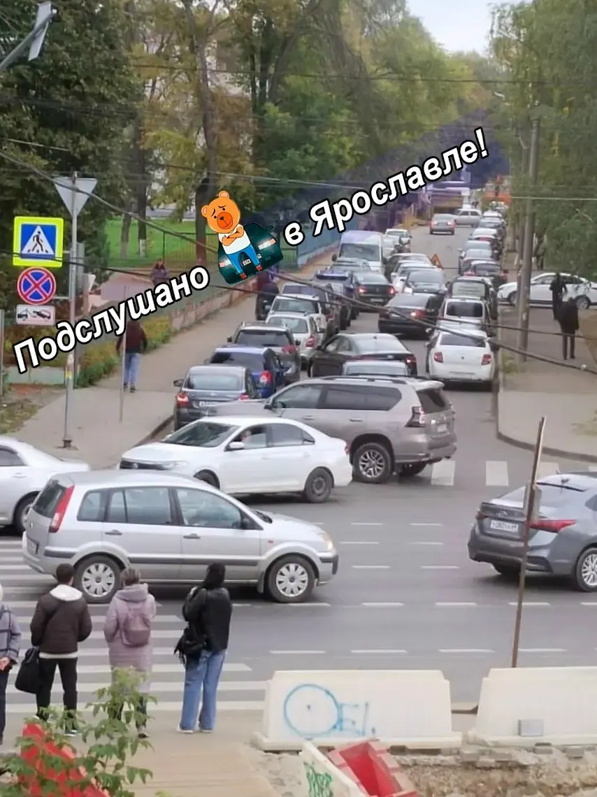На улице Загородный сад введён запрет остановки и стоянки; водители продолжают парковаться, несмотря на знаки, что вызывает угрозу эвакуации и оживлённые обсуждения среди жителей.