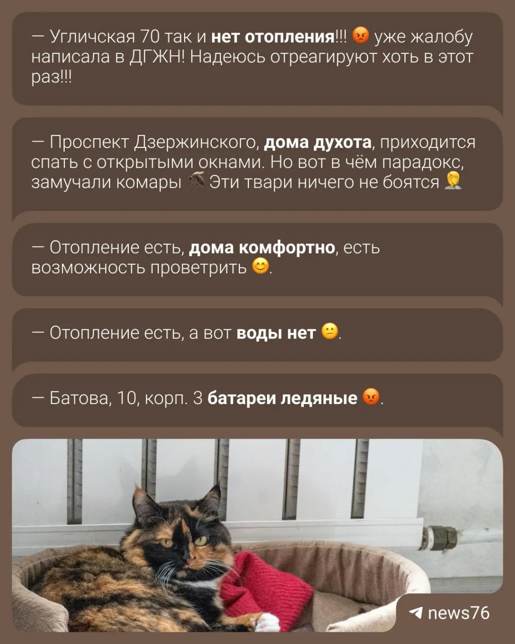 Жители центра Ярославля и близлежащих районов по-прежнему жалуются на холод в квартирах, вопрос тепла в офисах остаётся открытым.